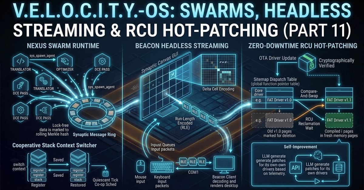 V.E.L.O.C.I.T.Y.-OS: Swarms, Headless Streaming & RCU Hot-Patching (Part 11)